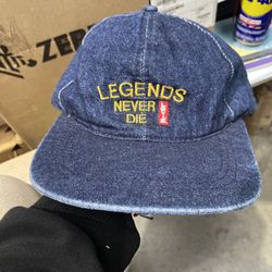 Vintage 80s 90s Levi's Strauss & Co Blue Denim Jean Cap Embroidered Logo