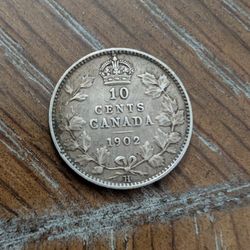 1902h Canada Silver Dime 