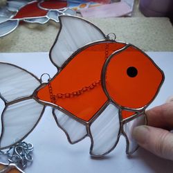 Stained Glass Goldfish Suncatcher 