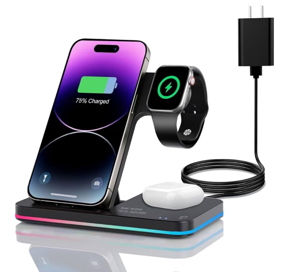 New 3 In 1 Wireless Foldable Portable Apple Charger