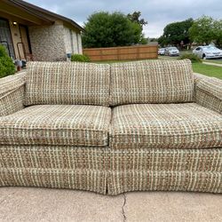 Very Cute Mid Century Modern Ethan Allen Traditional Classics Tweed Loveseat