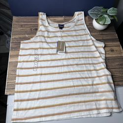 Patagonia Women's Mainstay Tank NWT Size Medium (Sunset Stripe Birch White)
