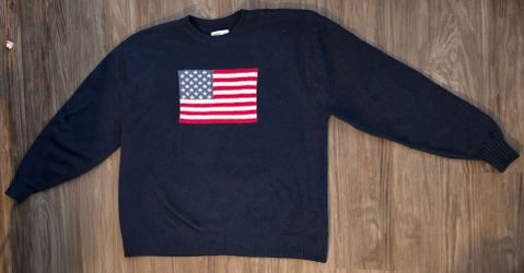 Womens Hollister American Flag "Comfy Cloud" Sweater sz Large Lg