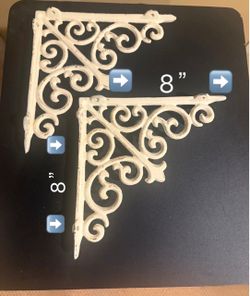 Shelf supports, cast iron 8” pair