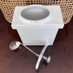 Vintage Hall Porcelain Soda Fountain Dispenser with Ladle