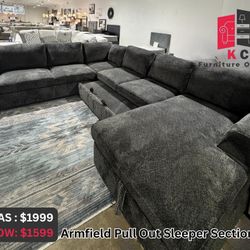 Armfield Pull Out Sleeper Sectional