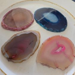 Natural Agate Stone Slices – Approx. 3”