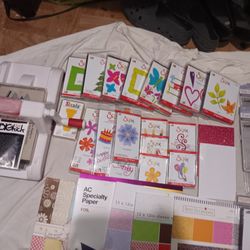 Assorted SIZZIX craft And Embossing Materials WITH Embossing Machine
