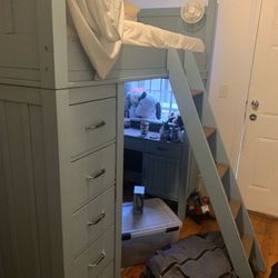Lofted Bed And Desk
