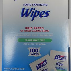 PURELL Premoistened Sanitizing Hand Wipes, 5 x 7, 100/Box  Sold As 3 Packs Of 100, 300 In Total
