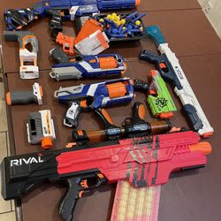 Nerf Guns And One Power Popper And One Xshot.