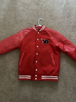 Men’s Red Leather Bomber jacket DaBaby collection 