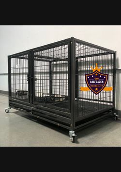Dog Pet Cage Kennel Size 43” With Divdier And Feeding Bowls New In Box 📦  Thumbnail