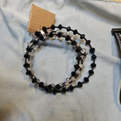 Black Clear Bead Bracelet 