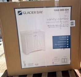 Glacier Bay 37 in. Single Sink White Bath Vanity