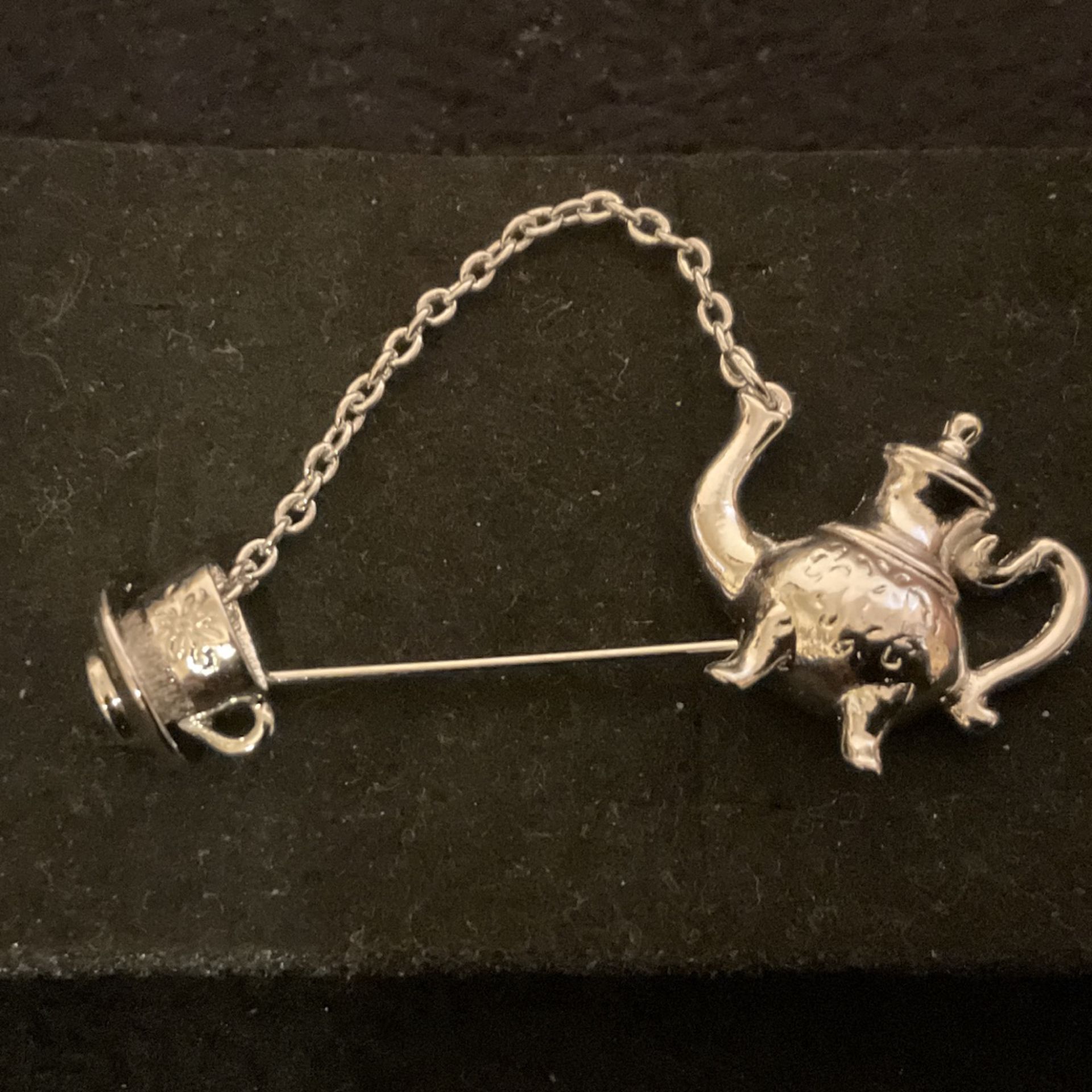 SilverTone Tea Kettle Pin/brooch ,by Avon