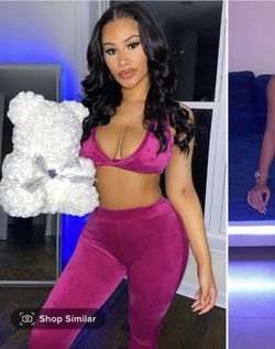Fashion Nova Two Piece Velour Set - M $12