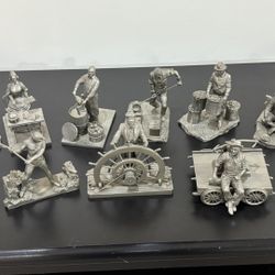 Franklin Mint Fine Pewter Collection, Set Of 12, American Workers.-1977. Mint Condition. 