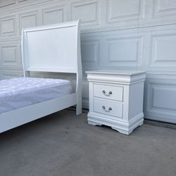 Twin Size Bed Frame With Night Stand 