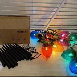 Brand New Jumbo C9 Christmas Pathway Lights Outdoor - 2 Pack Total 17 Feet 10 LED C9 Walkway Lights, Multicolor Jumbo Light Christmas Bulb SKU265-S1