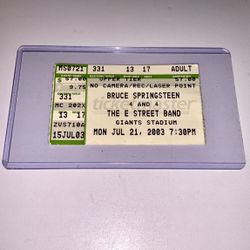 Bruce Springsteen 7/21/03 Giant Stadium Concert Ticket Stub