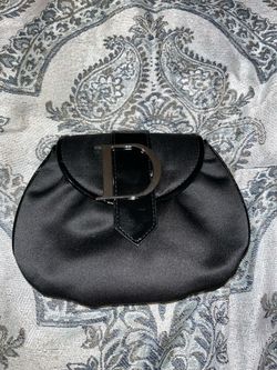 Dior Black Satin Mini Clutch - Designer Evening Bag 