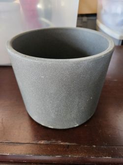 Ceramic Planter 6"x7" Gray No Drainage Hole 