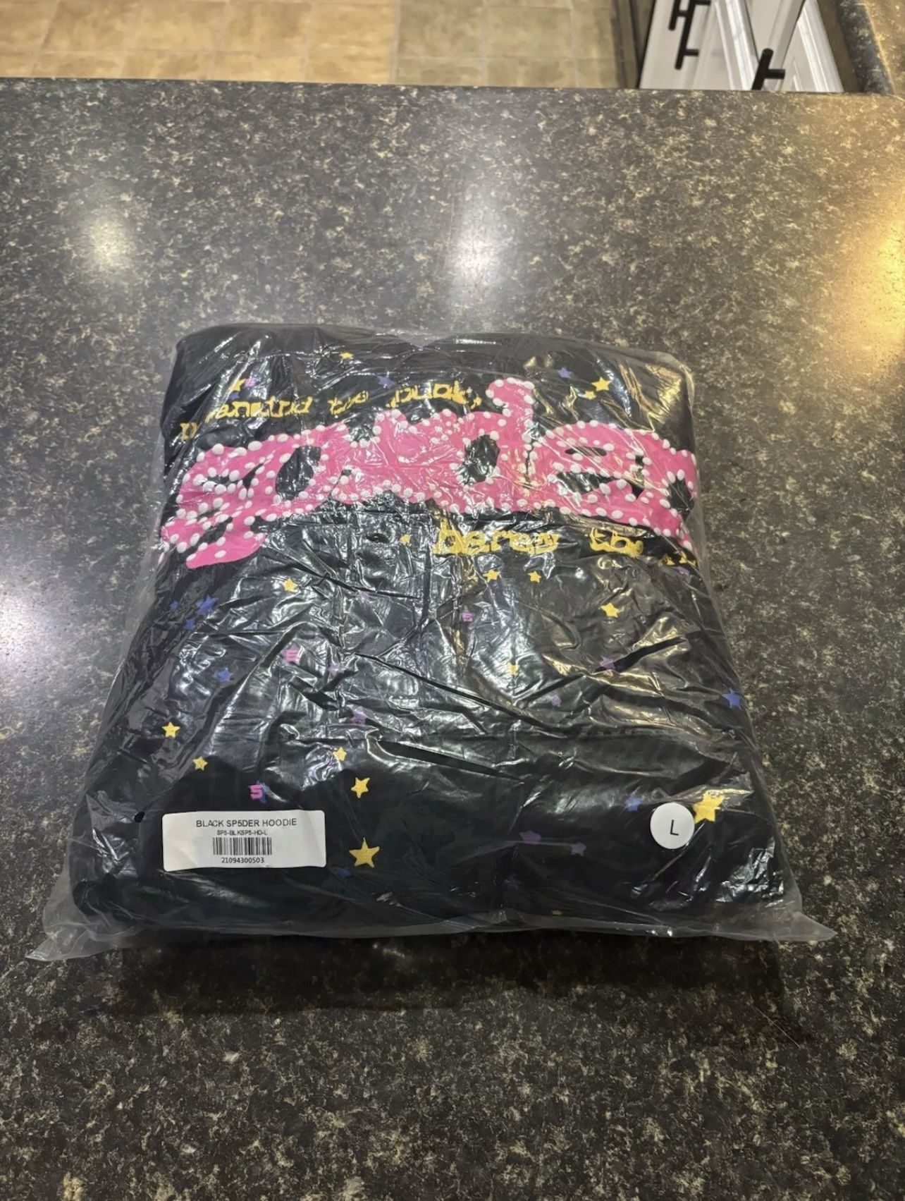 Black & Pink spider hoodie size large