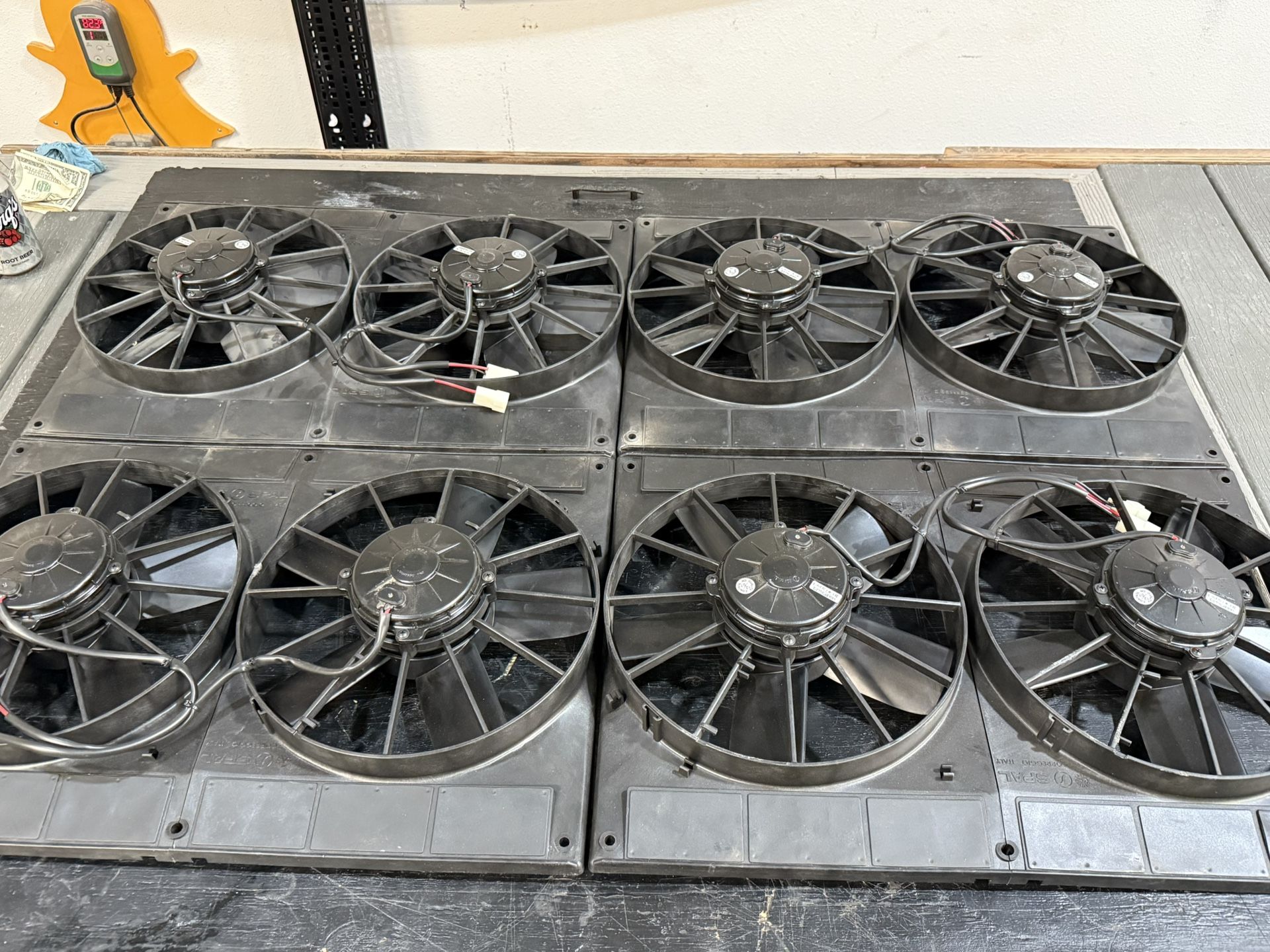SPAL 11” Dual Cooling Fans 24v SPAL  Dual Cooling Fans W/ Shroud New Old Stock Military 24V  2VA06-BP70/LL-37S
