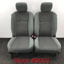 Gray Cloth Bucket Front Seats For A 2012 Through 2023 Dodge Ram Truck Seat Stock #9093