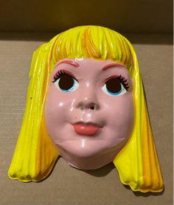 Vintage Barbie Skipper Plastic Doll Face Halloween Mask