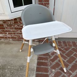 Skip Hop Baby High Chair 4 in 1 Convertible High Chair, EON, Grey/White