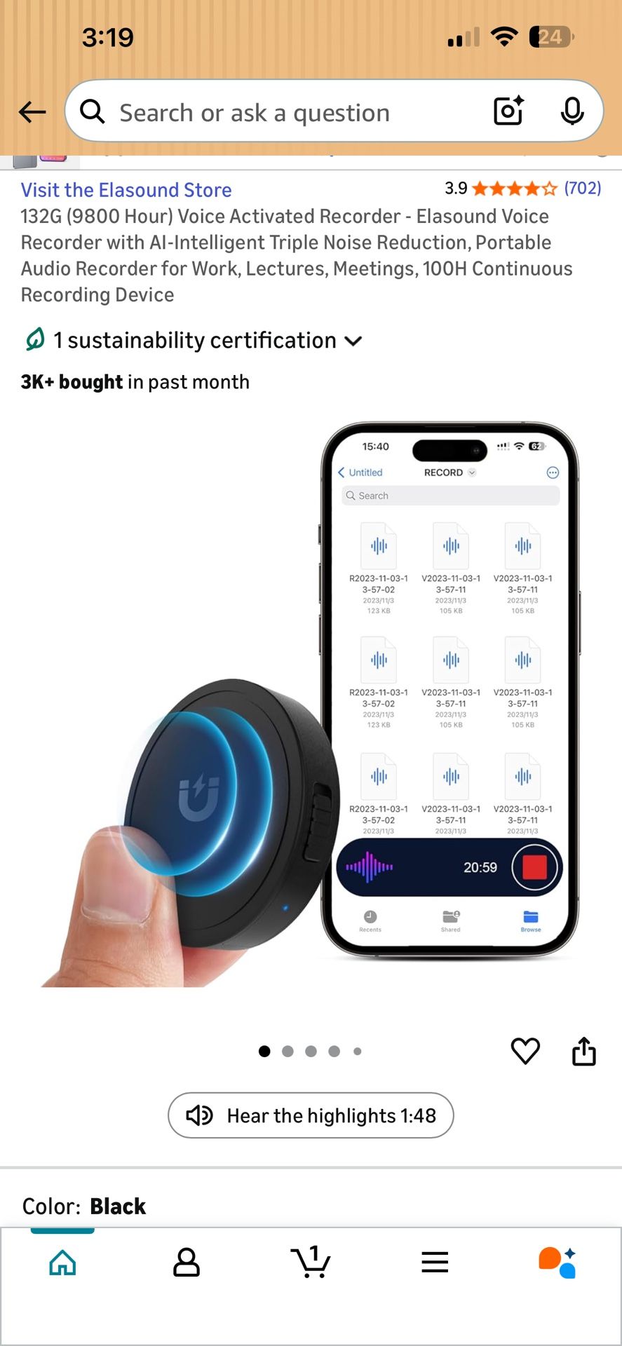 132 Gb Voice Recorder