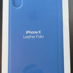 Apple iPhone X Blue Leather Folio