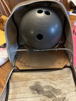 Bowling ball with bowling bag and storage for shoes 