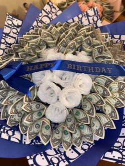 White Rose/ Blue Bouquet