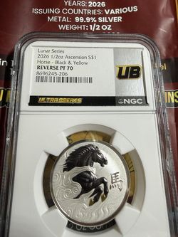 2026 1/2 oz Silver Ascension $S1 Horse-Black & Yellow