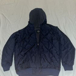 RedHead Hooded Fleece/Puffer Heavy Coat Size XL Navy Blue Full Zip Reversible