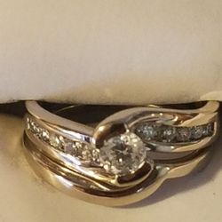 Helzberg 14KT Gold 1/2CT Diamond Bridal Set