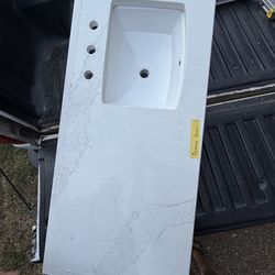 53” Marble Vanity Top w/ Sink – Excellent Condition