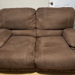 Brown Reclining Sectional Couch
