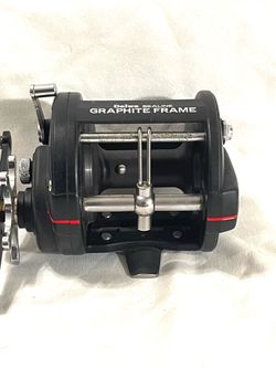 Like new preowned Daiwa graphite frame, medium, heavy, action saltwater, big caster fishing reel. Retails for $65 used.