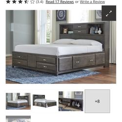 Queen Size Storage Bed Frame With Real Wood