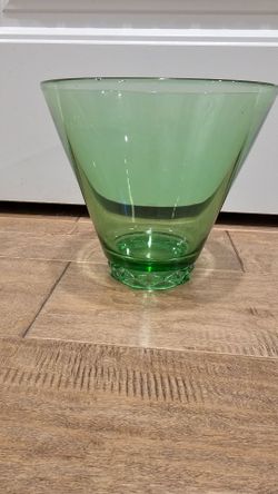 Vintage MCM Green Flared Conical Drinkware – Diamond Block Cut Base