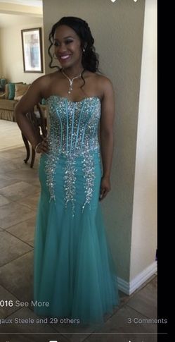 Teal Prom dress
