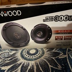 Kenwood Speaks Peak Power 300 Watts Road Series 6-1/2 2 Way KFC-1666R Brand New 