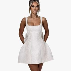 White jacquard Dress