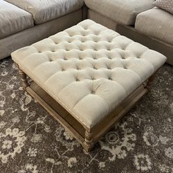 Beige Square Ottoman