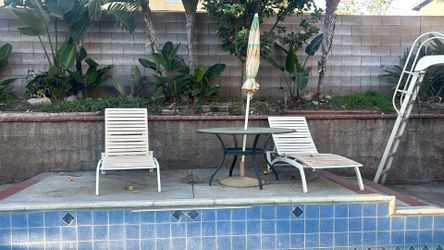 Table and pool chairs