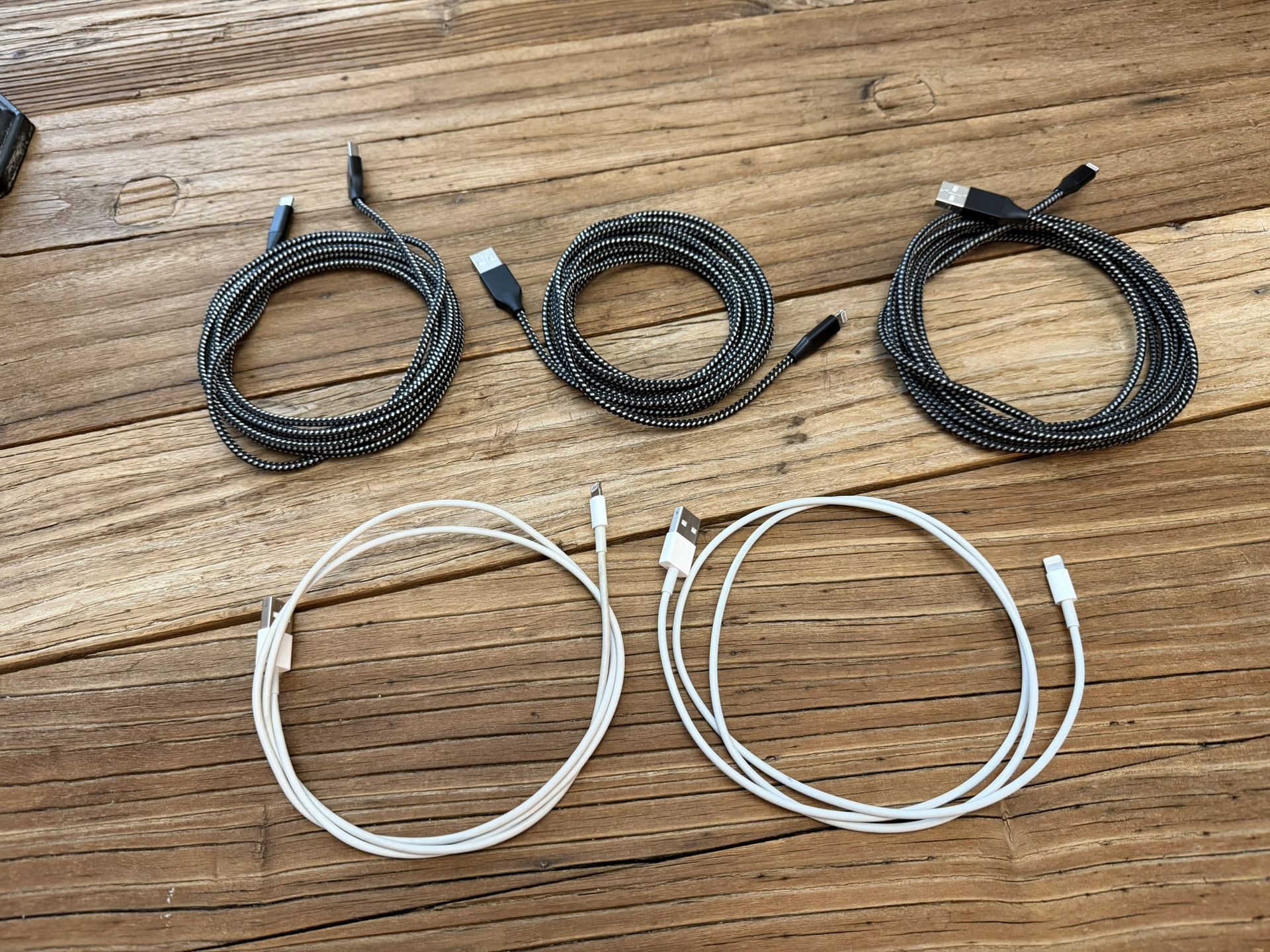 5 iPhone USB To Lightning Cables Long All For $7